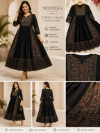 Breathable cotton anarkali suit