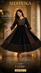 Breathable cotton anarkali suit