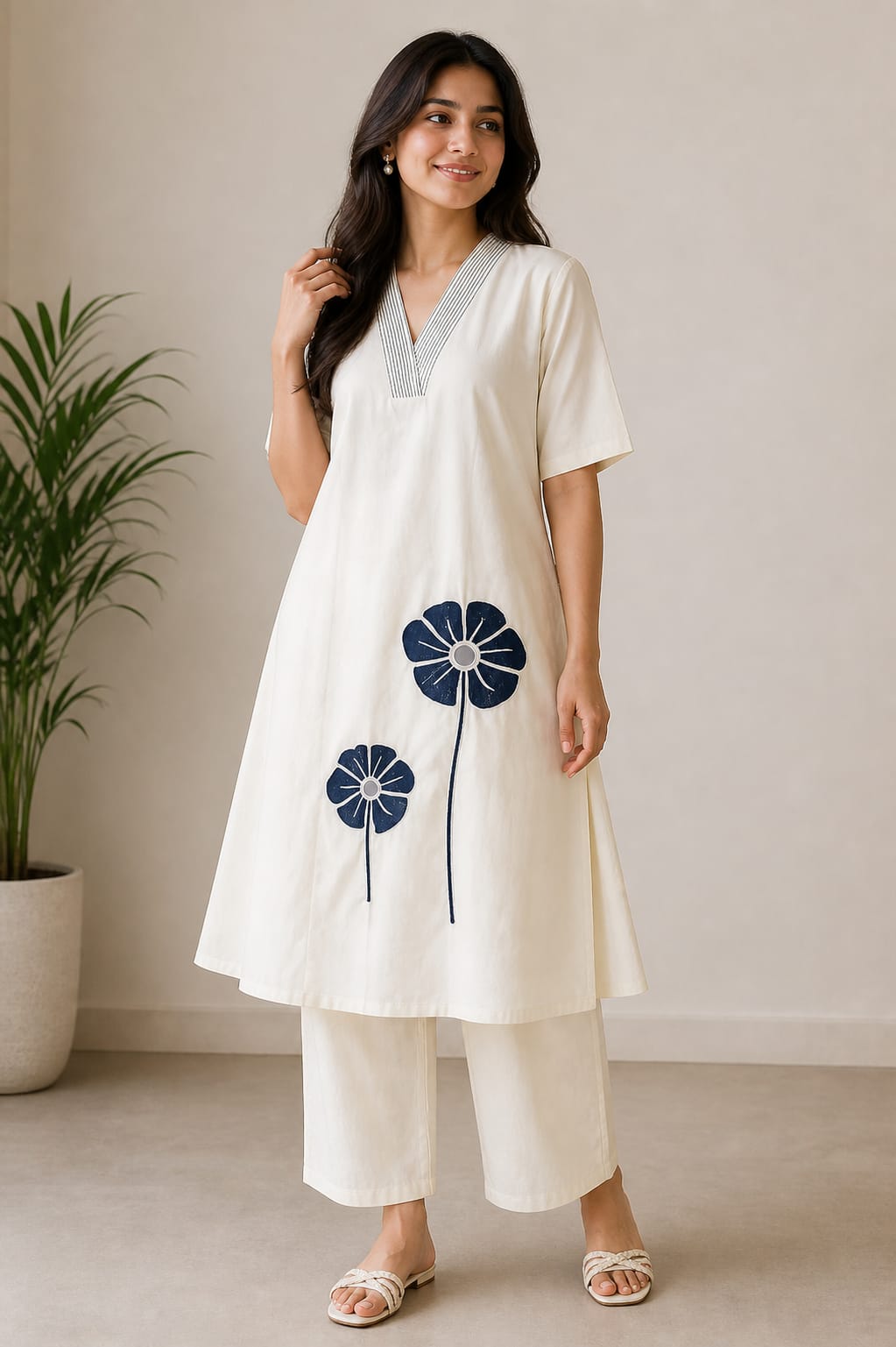 Marrio White Floral Co-Ord Set