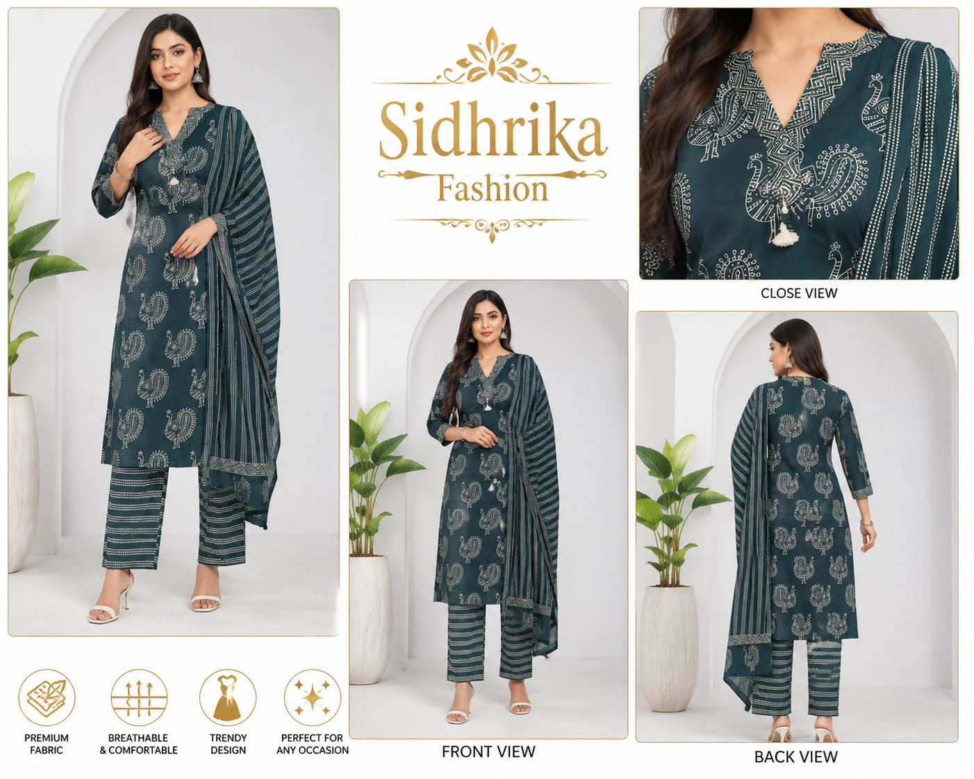 Cotton suit with cotton dupatta