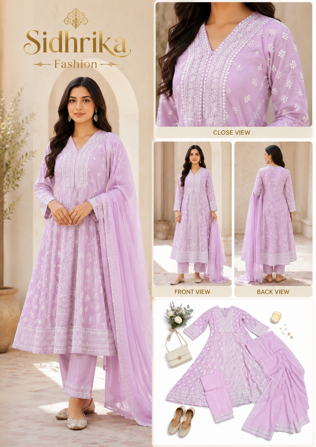 Cotton anarkali suit